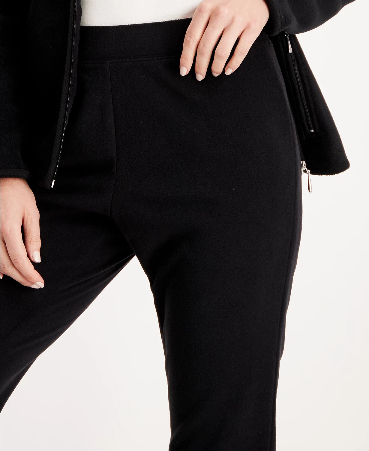 Calça esportiva masculina Karen Scott Microfleece preta tamanho P