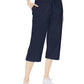 Calça Capri de Malha Feminina Karen Scott Azul Marinho Tamanho P