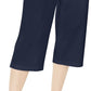 Calça Capri de Malha Feminina Karen Scott Azul Marinho Tamanho P