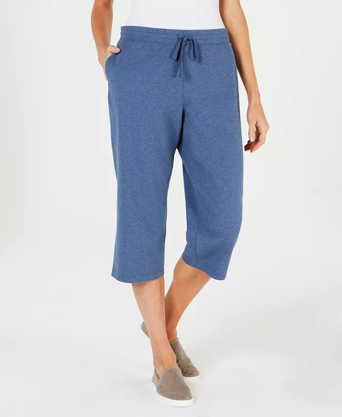 Calça Capri de Malha Feminina Karen Scott Azul Tamanho XS