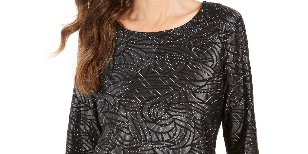 JM Collection Stud Trim Matte Foil Top Preto Tamanho Médio