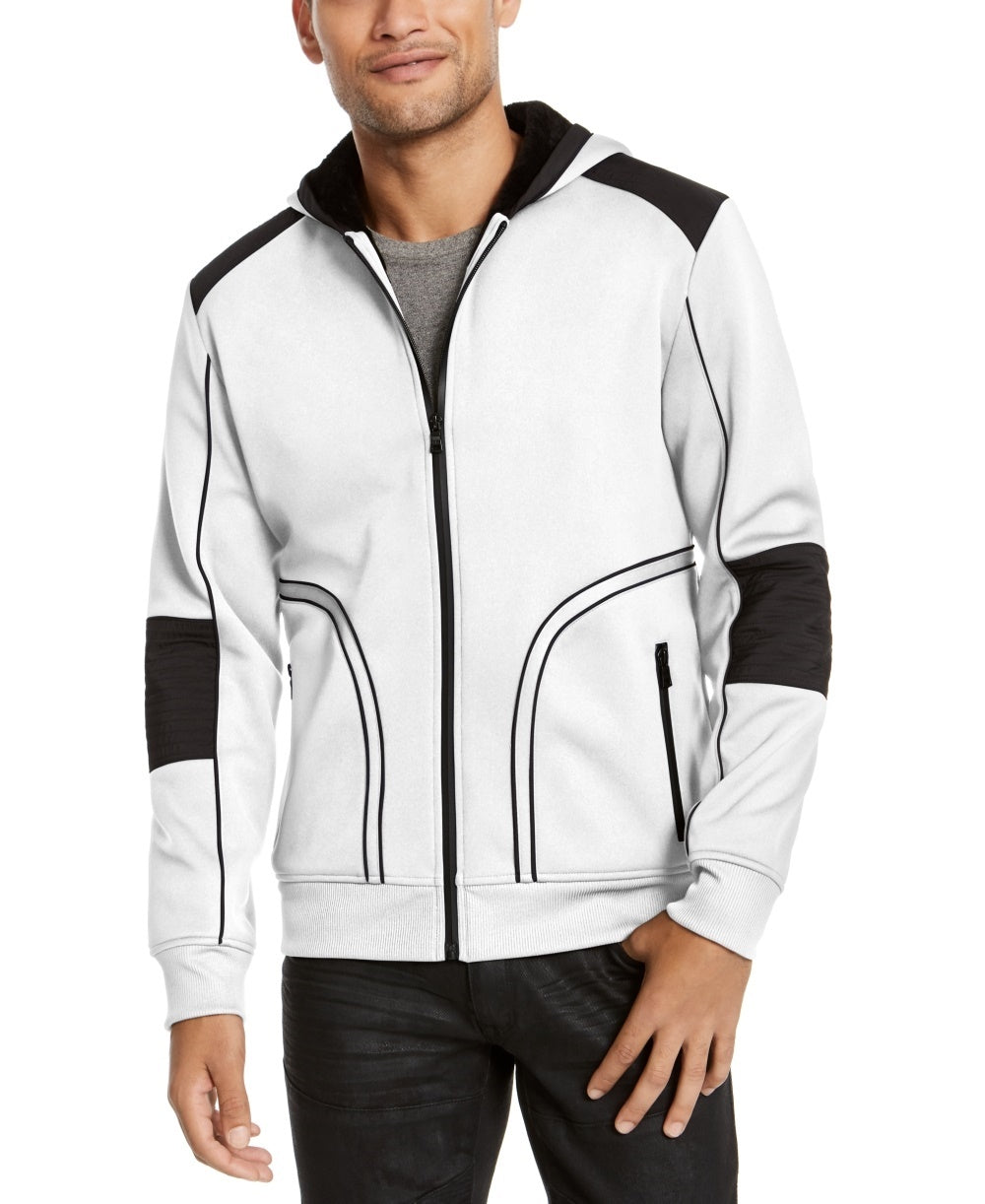 Jaqueta com capuz masculina INC International Concepts Overbound, branca, tamanho XXX-G