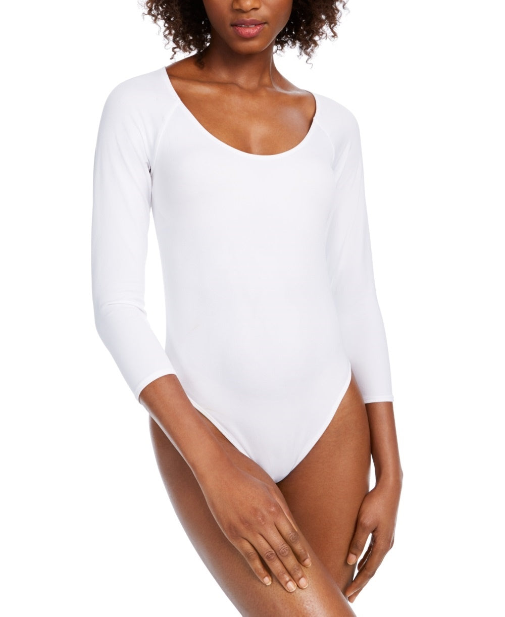 Body feminino Bar III com decote redondo, branco, tamanho extragrande