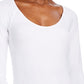 Body feminino Bar III com decote redondo, branco, tamanho extragrande