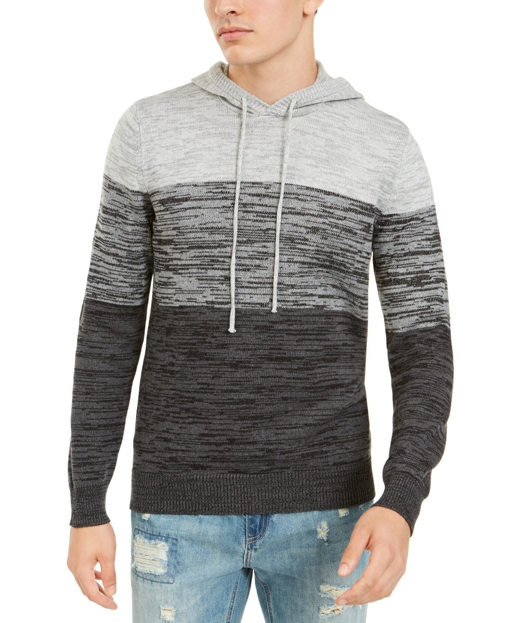 American Rag Suéter Masculino Colorblock Space Dye Knit Hoodie Cinza Tamanho XX-Grande
