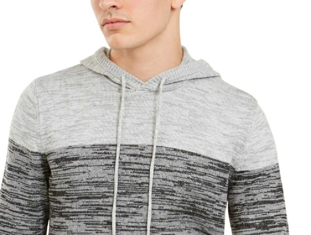 American Rag Suéter Masculino Colorblock Space Dye Knit Hoodie Cinza Tamanho XX-Grande
