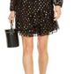 Vestido curto feminino com estampa arco-íris e jacquard da INC International Concepts, preto, tamanho médio