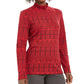 Karen Scott Feminino Fair Isle Estampado Mock Neck Top Vermelho Tamanho Pequeno Pequeno