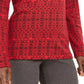 Karen Scott Feminino Fair Isle Estampado Mock Neck Top Vermelho Tamanho Pequeno Pequeno
