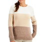 Karen Scott Suéter Feminino Lucy Colorblock Chenille Marrom Tamanho Pequeno Médio