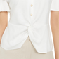 Blusa feminina Alfani com mangas bufantes, branca, tamanho pequeno