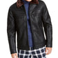 Jaqueta masculina de couro sintético Julien da INC International Concepts, preta, tamanho extragrande