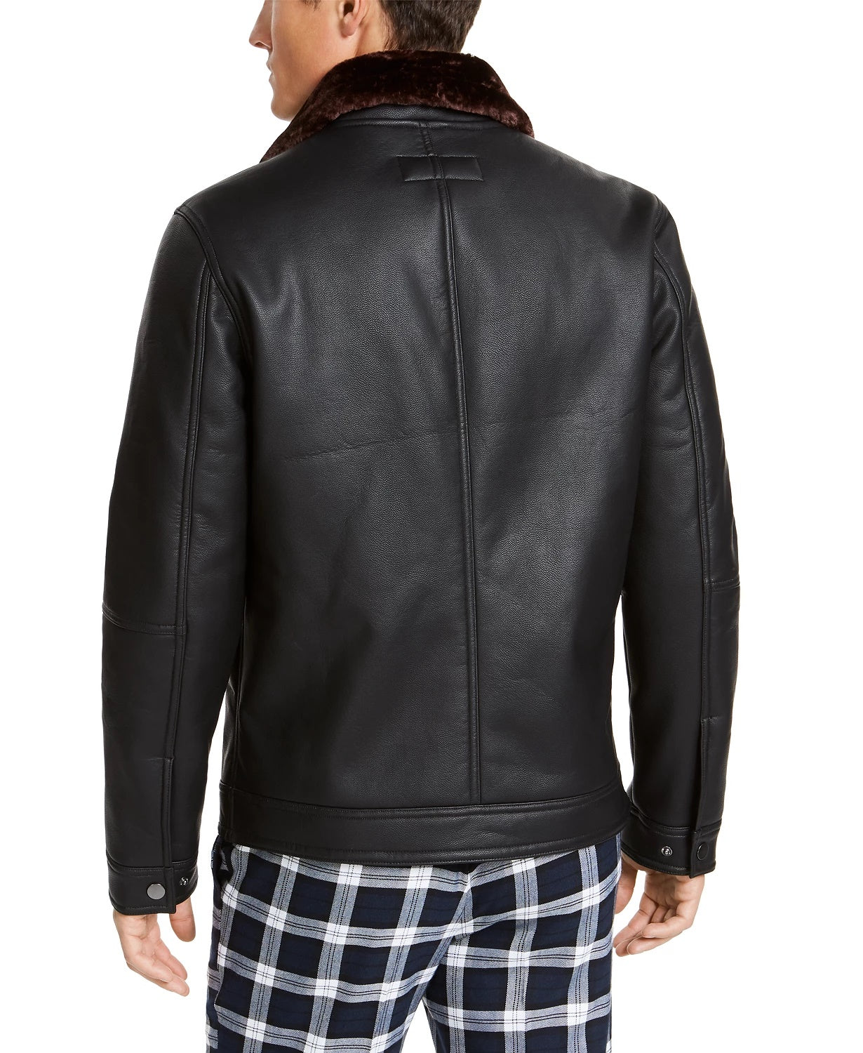 Jaqueta masculina de couro sintético Julien da INC International Concepts, preta, tamanho extragrande