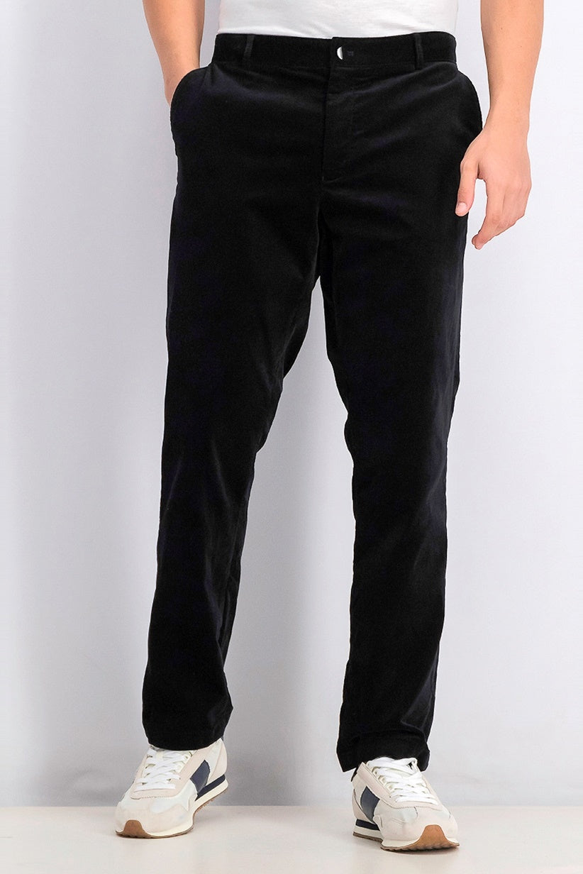 Calça de veludo slim fit masculina INC International Concepts, preta, tamanho 38