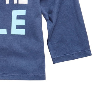 Camiseta de algodão com estampa de sorriso para meninos First Impressions, azul, tamanho 3 a 6 meses