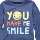 Camiseta de algodão estampada com sorriso para meninos First Impressions, tamanho 2T, azul