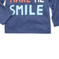 Camiseta de algodão estampada com sorriso para meninos First Impressions, tamanho 2T, azul