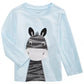 Camiseta de algodão com estampa de zebra para meninos First Impressions, azul, tamanho 12 meses