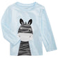 Camiseta de algodão com estampa de zebra para meninos First Impressions, azul, tamanho 3 a 6 meses