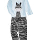 Camiseta de algodão com estampa de zebra para meninos First Impressions, azul, tamanho 3 a 6 meses