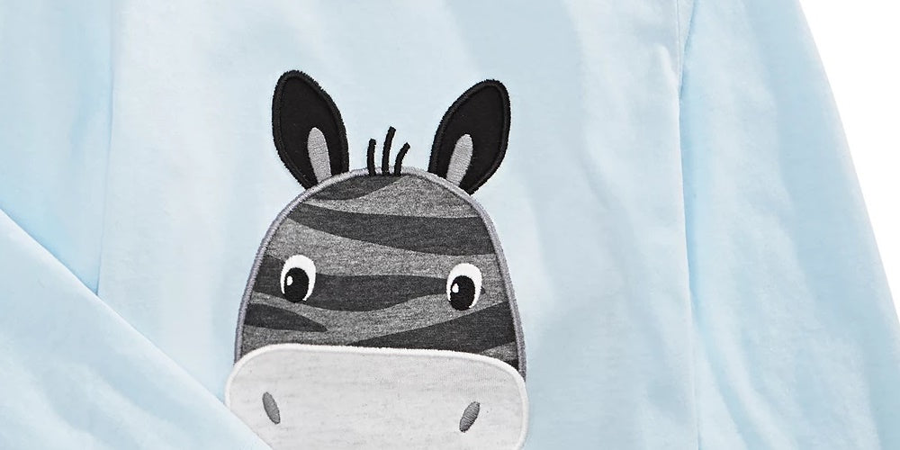 Camiseta de algodão com estampa de zebra para meninos First Impressions, azul, tamanho 3 a 6 meses