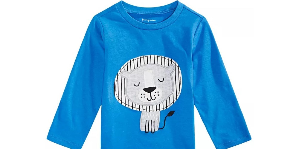Camiseta infantil estampada com leão First Impressions para meninos, tamanho 2T