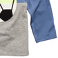 Camiseta infantil First Impressions com estampa de futebol e blocos de cores, azul, tamanho 12 meses