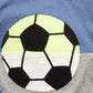 Camiseta infantil First Impressions com estampa de futebol e blocos de cores, azul, tamanho 4T