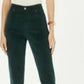 Calça de controle de barriga feminina Lexington Corduroy, verde, tamanho 12, Charter Club