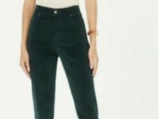 Calça de controle de barriga feminina Lexington Corduroy, verde, tamanho 12, Charter Club