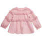 Blusa de algodão com babados First Impressions Baby Girls, rosa, tamanho 18 meses