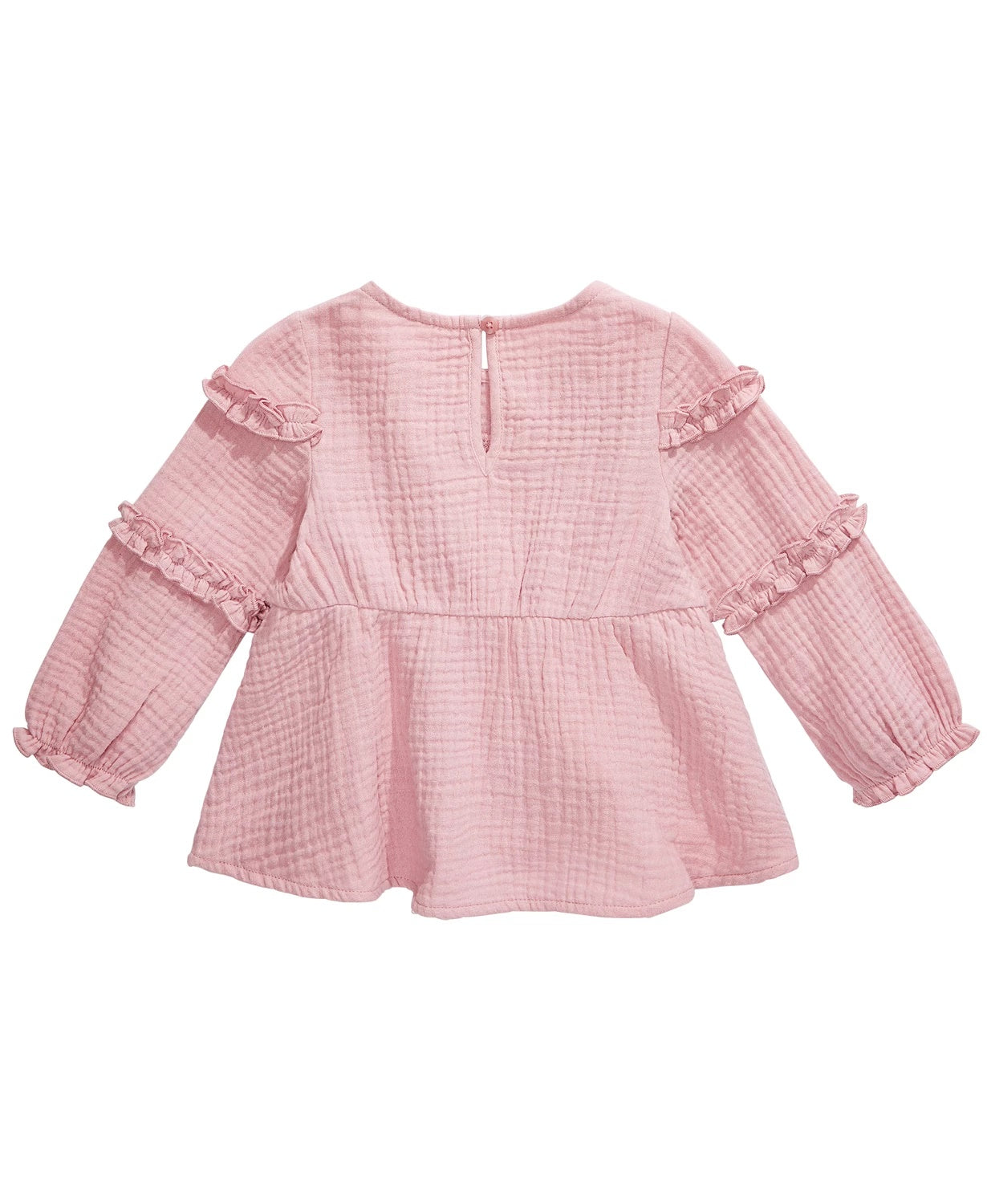 Blusa de algodão com babados First Impressions Baby Girls, rosa, tamanho 18 meses