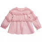 Blusa de algodão com babados First Impressions Baby Girls Rosa Tamanho 3-6M