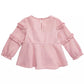 Blusa de algodão com babados First Impressions Baby Girls Rosa Tamanho 6-9M