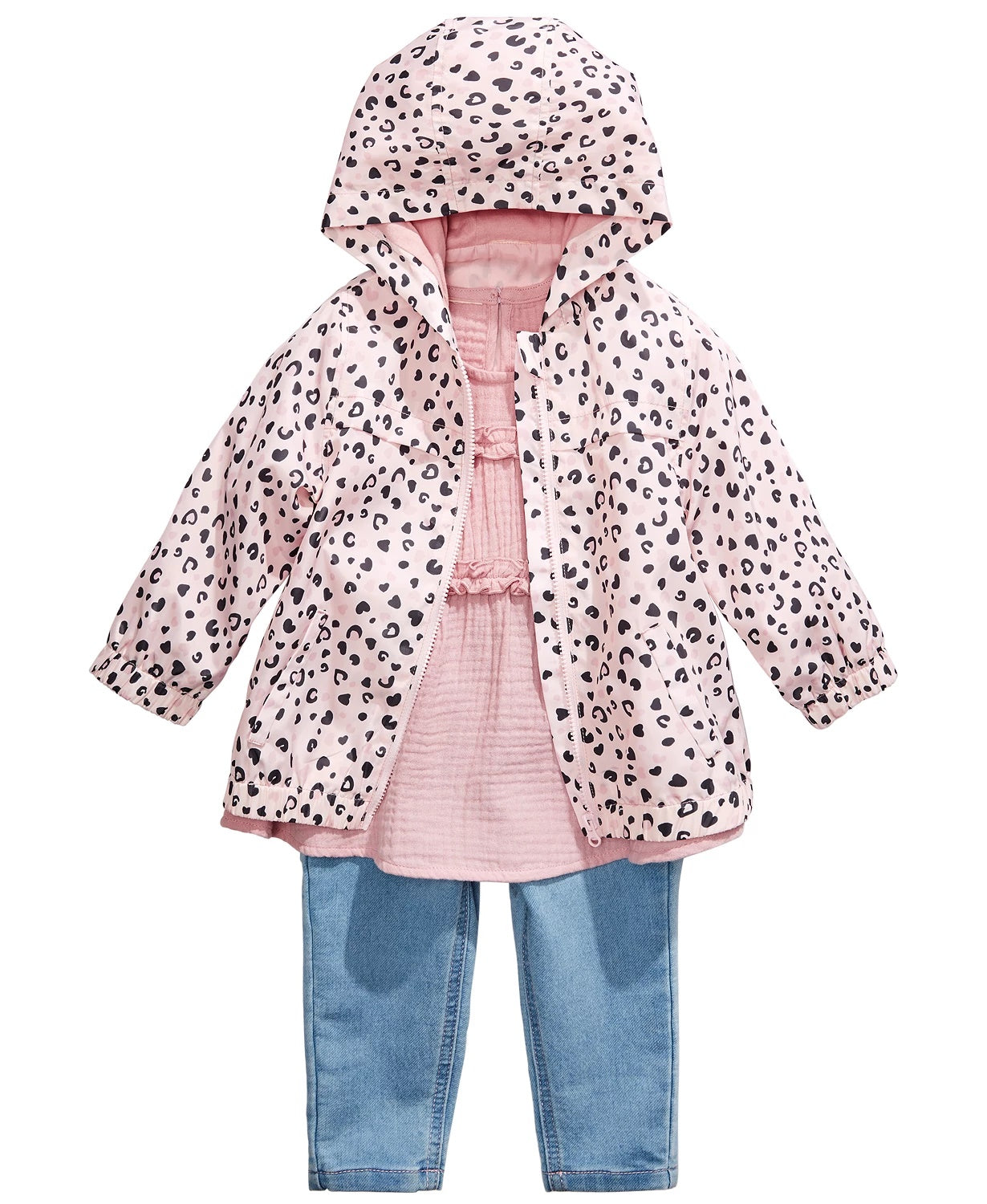 Blusa de algodão com babados First Impressions Baby Girls Rosa Tamanho 6-9M