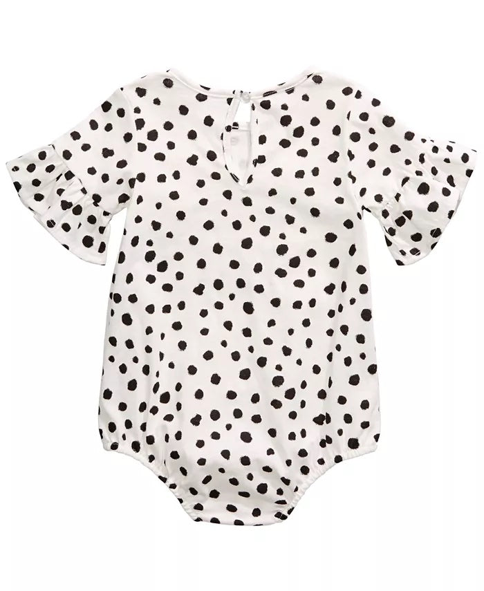 Body de algodão com estampa de chita e manga sino First Impressions para bebês meninas, tamanho 12 meses