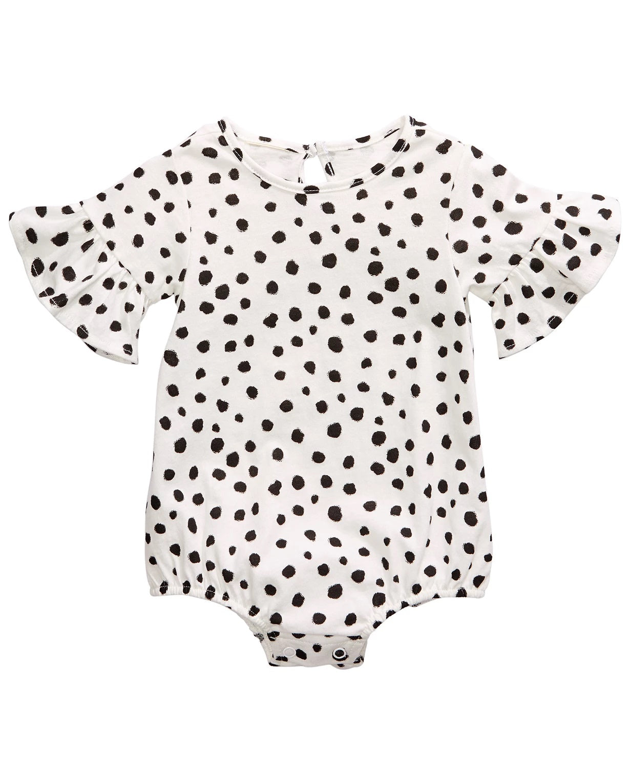 Body de algodão com estampa de chita e manga sino First Impressions para bebês meninas, branco, tamanho 3-6 meses