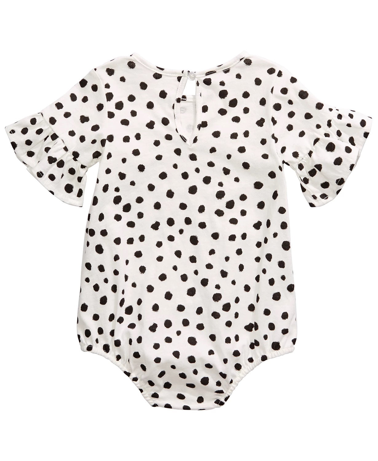 Body de algodão com estampa de chita e manga sino First Impressions para bebês meninas, branco, tamanho 3-6 meses