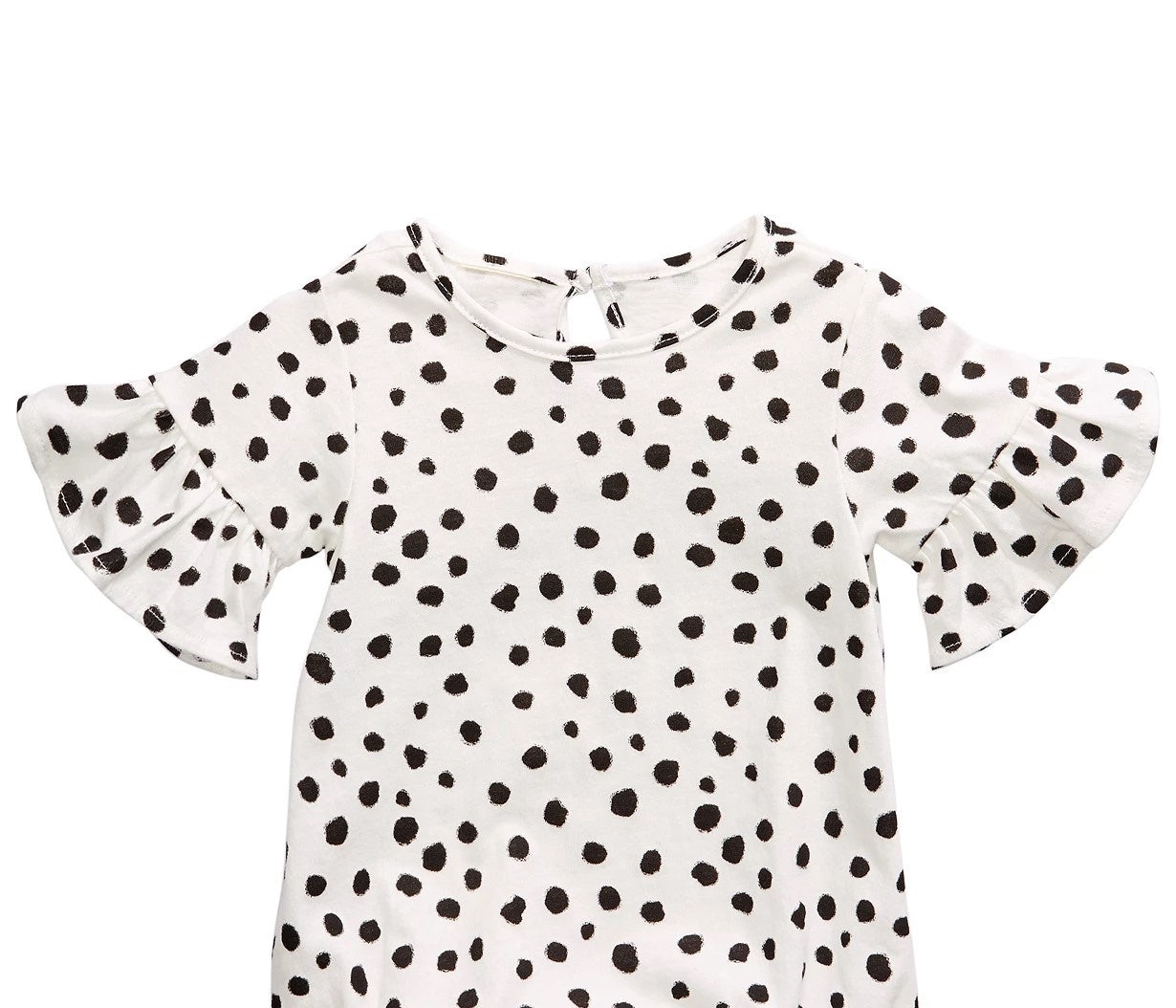 Body de algodão com estampa de chita e manga sino First Impressions para bebês meninas, branco, tamanho 3-6 meses