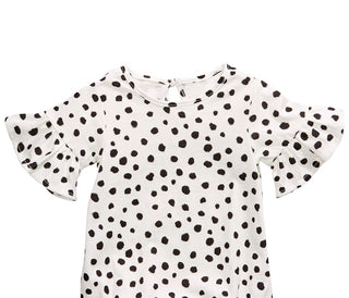 Body de algodão com estampa de chita e manga sino First Impressions para bebês meninas, branco, tamanho 3-6 meses
