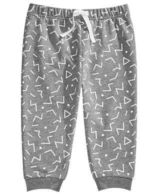 Calça jogger com estampa geométrica para bebê menino First Impressions, cinza, tamanho 12 meses