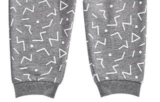 Calça jogger com estampa geométrica para bebê menino First Impressions, cinza, tamanho 12 meses