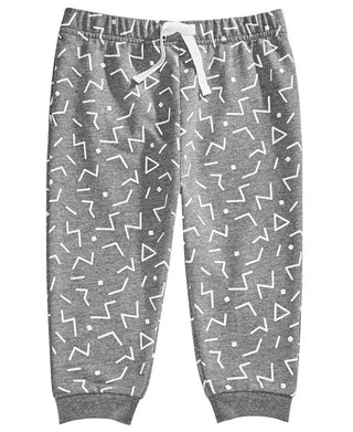Calça jogger com estampa geométrica para bebê menino First Impressions, cinza, tamanho 3 a 6 meses