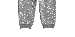 Calça jogger com estampa geométrica para bebê menino First Impressions, cinza, tamanho 3 a 6 meses