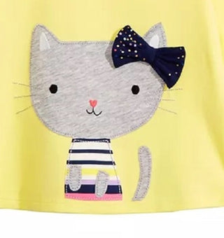 Camiseta estampada de gato First Impressions para bebê menina, amarela, tamanho 18 meses