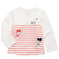 Camiseta listrada de manga comprida para bebês meninas First Impressions, tamanho 18 meses, branca
