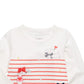 Camiseta listrada de manga comprida para bebês meninas First Impressions, tamanho 18 meses, branca