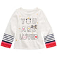 Camiseta de algodão com estampa gráfica e manga comprida First Impressions Baby Girls, branca, tamanho 12 meses