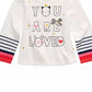 Camiseta de algodão com estampa gráfica e manga comprida First Impressions Baby Girls, branca, tamanho 12 meses