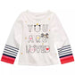 Camiseta infantil de algodão com estampa gráfica e manga comprida First Impressions para meninas, tamanho 2T